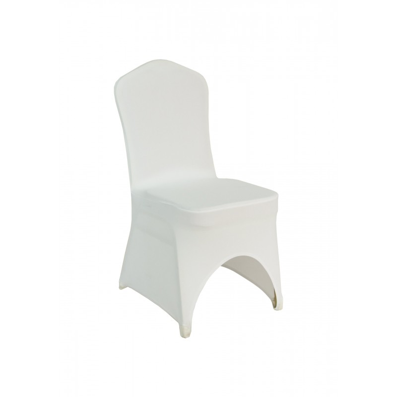 Pokrowiec elastyczny na krzesło, z otworem na nogi , kolor biały