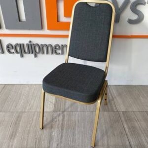 Krzesło bankietowe stalowe Linia Basic T68305 profil złoty tap. szara